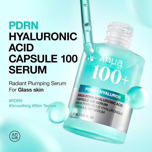 ANUA Siero Pdrn Hyaluronic Acid Capsule 100, Siero Viso Radioso, Acido Ialuronico, 30 Ml/1,01 Fl. Oz