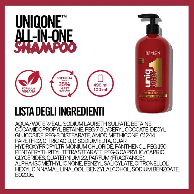 Revlon Professional Uniqone All In One Shampoo, Shampoo Idratante, Condizionante tutto in uno, per Capelli Danneggiati - 100 ml
