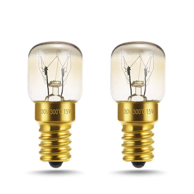 2X LOHAS 15W E14 Lampadina Da Forno, Lampade Pygmy con base a vite Edison E14, Lampadina a Incandescenza Dimmerabile SES, Lampada a Sale E14, Luce Frigde, Luce a Microonde, 220V, Bianco Caldo