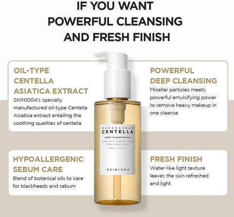 SKIN1004 Centella Light Cleansing Oil – Olio Struccante Delicato & Purificante | 200 ml
